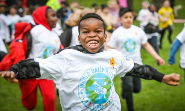 Miles and smiles at Baxter Park. Image: Mhairi Edwards/DC Thomson.