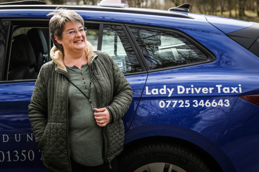 Marian Wallace who runs Lady Driver taxi service in Dunkeld.