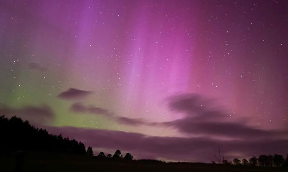 View of the Northern Lights from Aberfeldy, Perthshire.