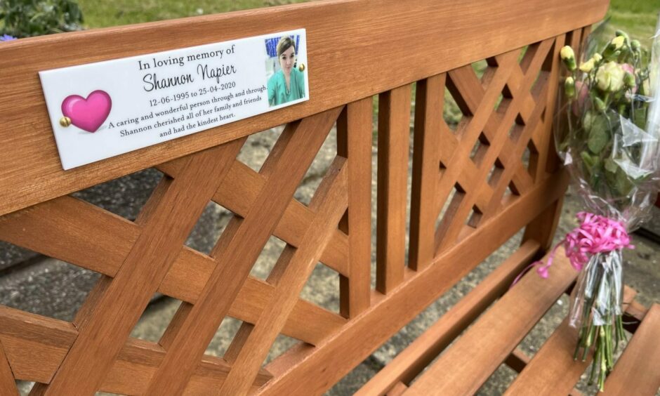 The bench will be a permanent tribute to Shannon Napier. 