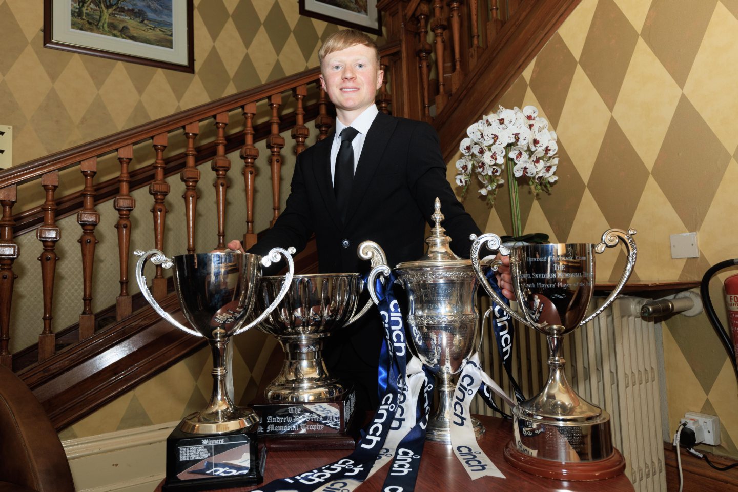 Lyall Cameron is the first Dundee player to win the three main prizes at the DSA Player of the Year awards. Image: David Young