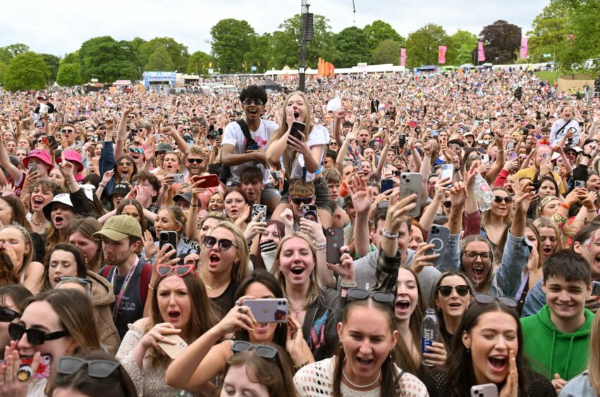 Crowds at The Jonas Brothers performance at Big Weekend Saturday.