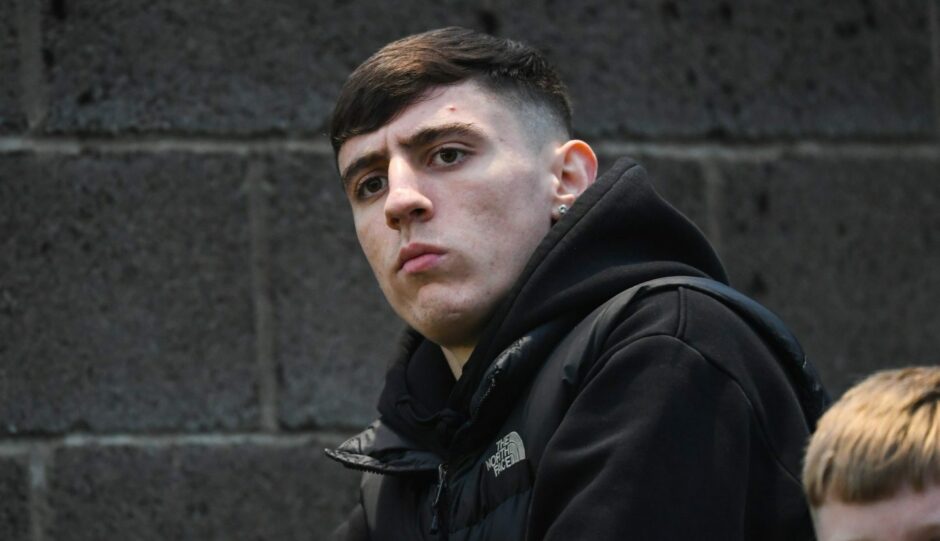 Charlie Reilly watches on as Dundee won promotion to the Premiership at Ochilview. Image: SNS.