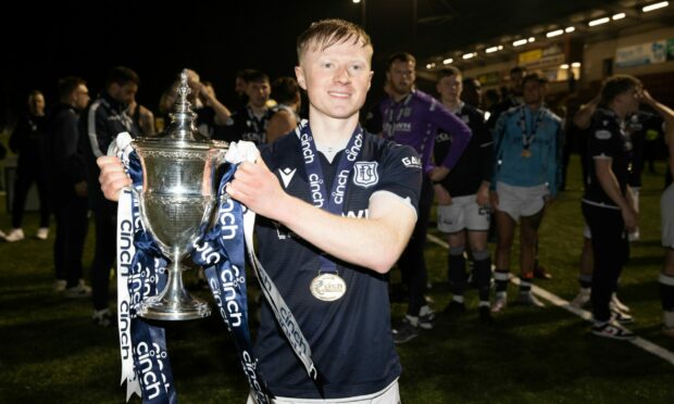 Lyall Cameron has agreed a new deal with Dundee. Image: SNS.