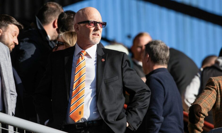 Mark Ogren pictured in Dingwall during a Dundee United defeat. Image: SNS