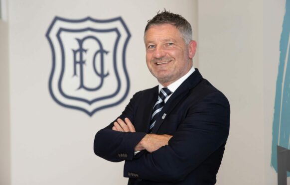 New Dundee boss Tony Docherty at the Dark Blues' Gardyne training base. Image: Craig Williamson/SNS