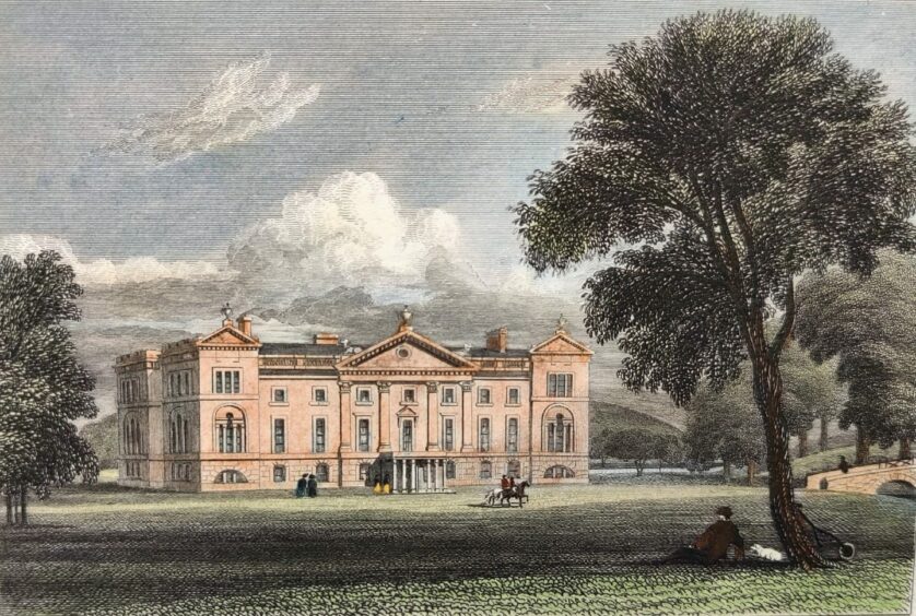 Kilgraston House c 1820 engraving by Neale.