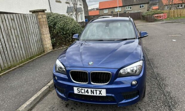 Brandon Knox's blue BMW stolen from outside his Dunfermline home. Image: Brandon Knox