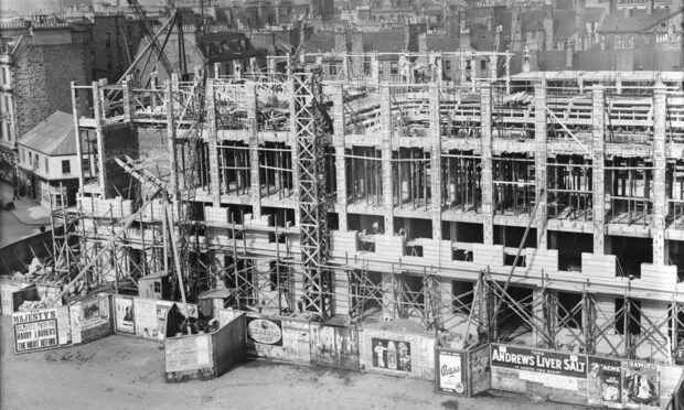 Pictures of the Caird Hall being built are on display. Image: Dundee Libraries