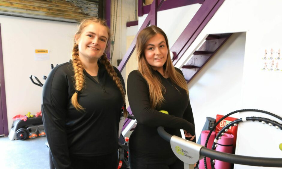 Becky Fairlie and Neve Goodwillie at the Benefit Perth gym