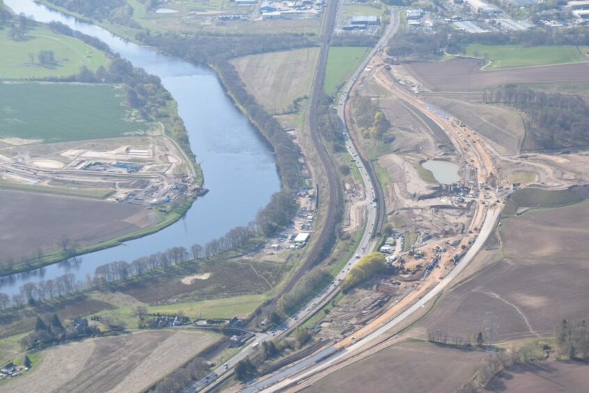 CTLR progress update. Aerial view of A9 Overbridge at the end of April. 