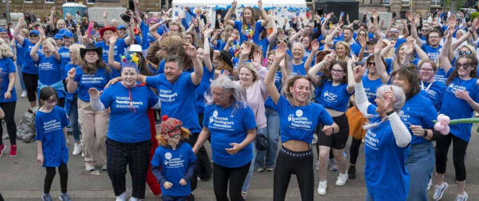 Around 200 people attended the fundraiser in Glasgow to raise awareness of Huntington's disease. Image: Peter Devlin.