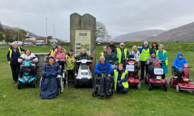 Forth and Tay Disabled Ramblers are half way through a challenging fundraising journey along the length of the Great Glen Way. Image: Donald Jenks