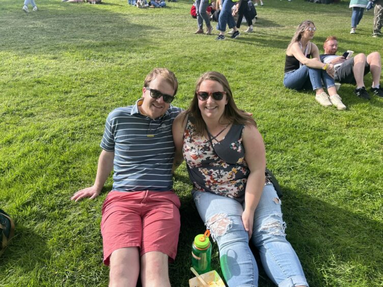 Peter Cowan and Kelsey Mailandt pictured at Big Weekend on Friday.