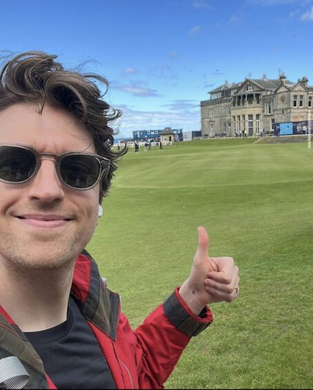 Greg James at the Old Course in St Andrews