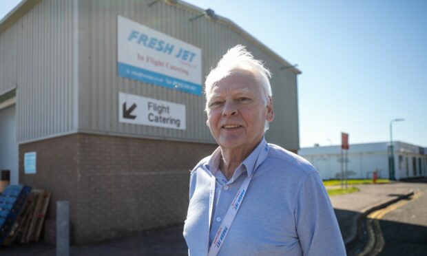 Fresh-Jet Catering founder John Hume outside the premises at Dundee Airport.