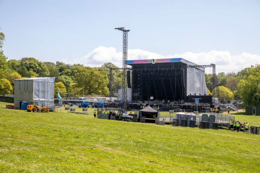 The Main stage being made ready for Radio 1's Big Weekend.