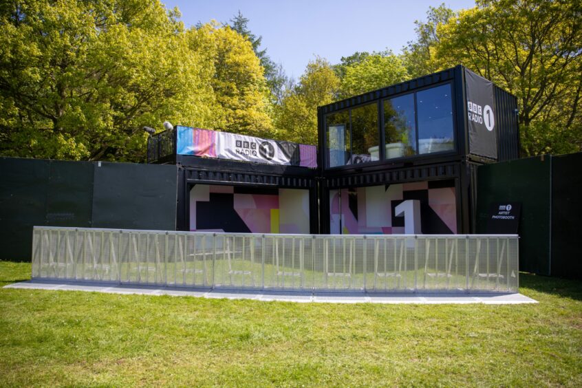 Exterior of the Radio 1 studio at Camperdown Park for Big Weekend.