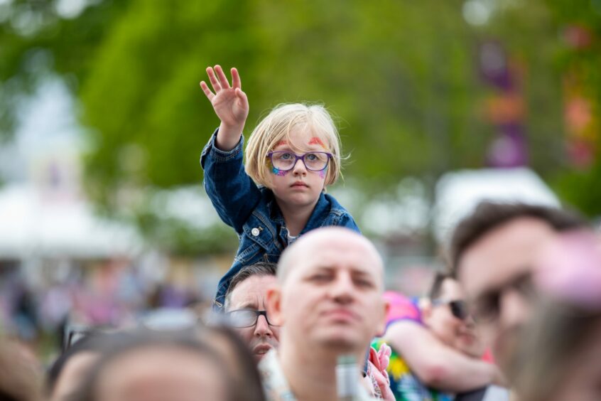 A youngster enjoys FLO on the Future Sounds stage. Image: Kim Cessford / DC Thomson