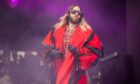 Thirty Seconds to Mars singer Jared Leto on stage at Big Weekend