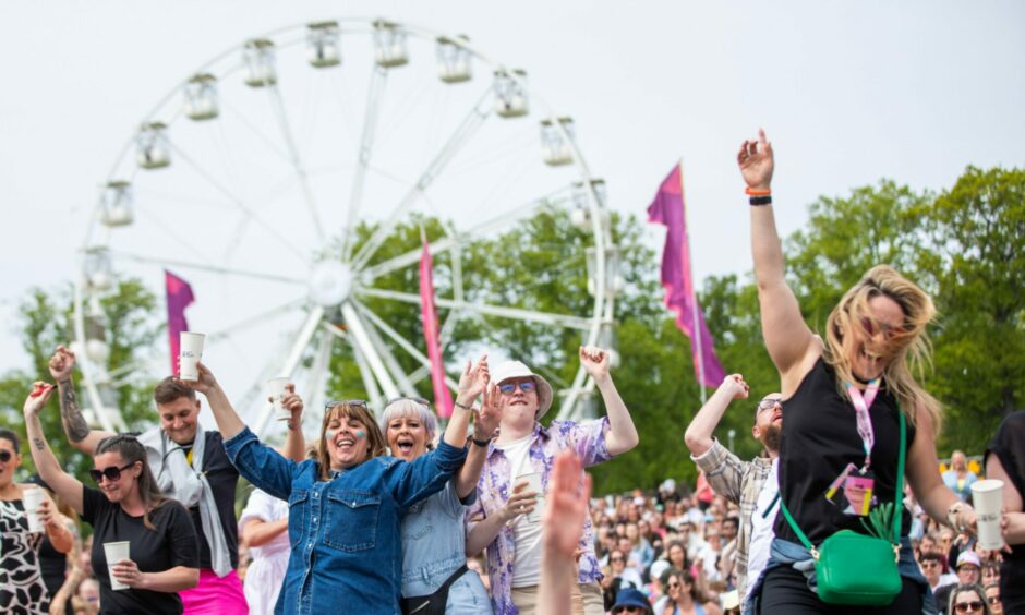 Cheers all around from the crowd at Radio 1's Big Weekend in Dundee.