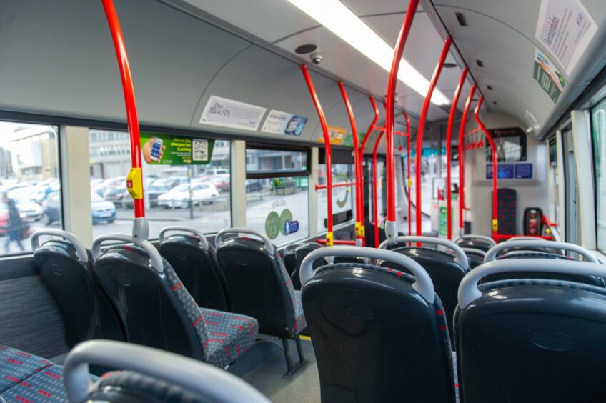 An empty Xplore Dundee bus