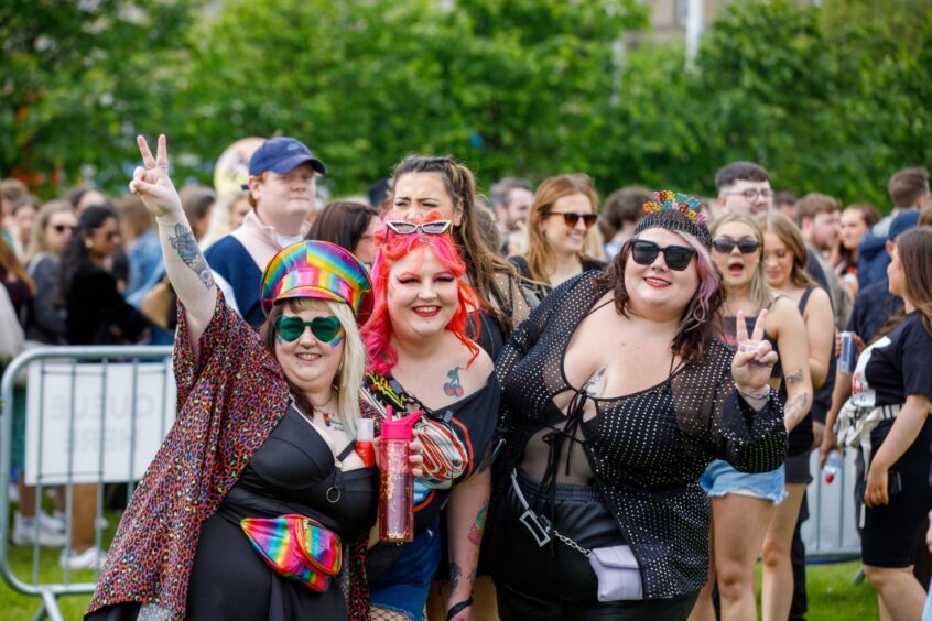 Revellers posing for photos at Big Weekend on Saturday.