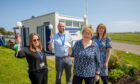 Lenny Gunning of Voluntary Action Angus, Carnoustie councillor Mark McDonald, Wendy Murray of East Haven Together and Susanne Austin from Angus Council at the new-look loos. Image: Kenny Smith/DC Thomson