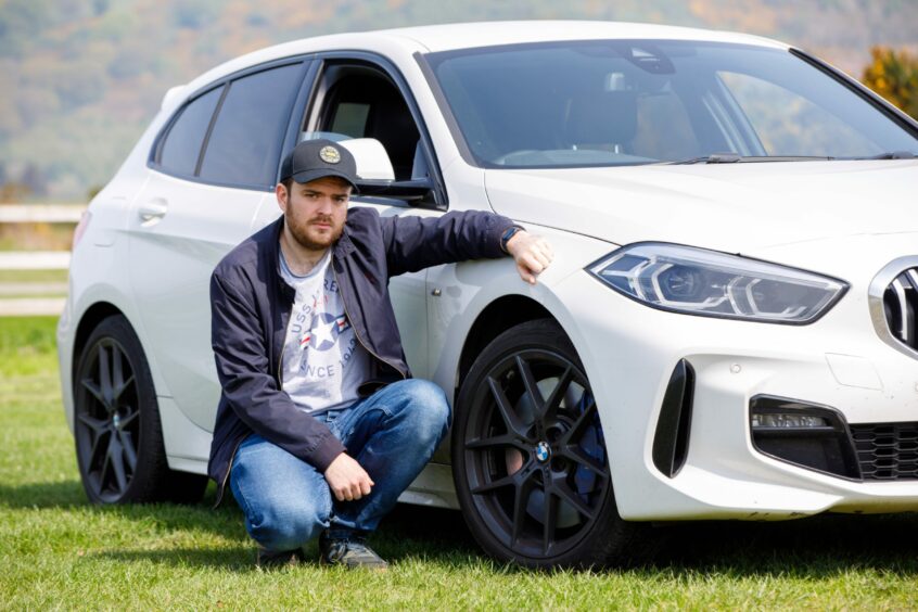 Steven Clinton with his BMW, which received £2,500 of repairs.