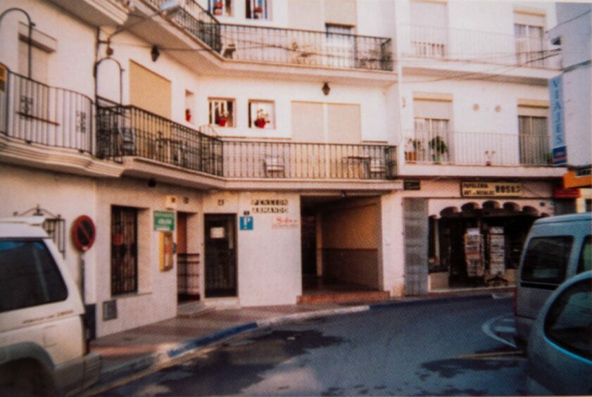 The Pension Armando in the Costa del Sol where Chris Howarth and Noel Hawkins were told to go before setting sail to Venezuela. Image: Crown Office.