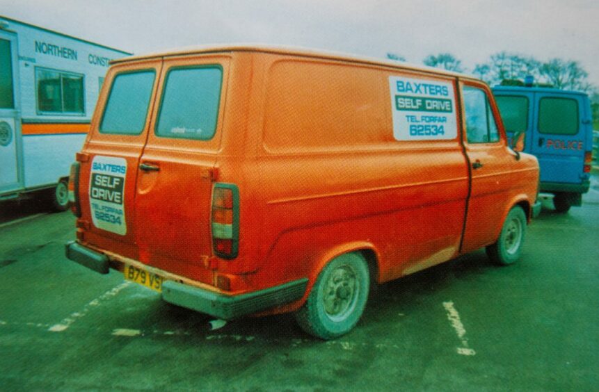 This is the bright orange van the gang used to try to move the cocaine from Ullapool. Image: Crown Office.