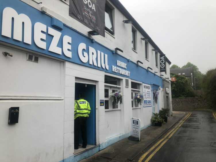 Police at Meze Grill in Broughty Ferry