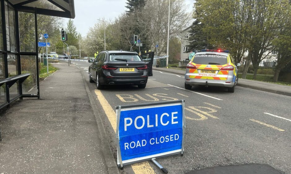 Woodside Way road closed in Glenrothes. Image: Neil Henderson