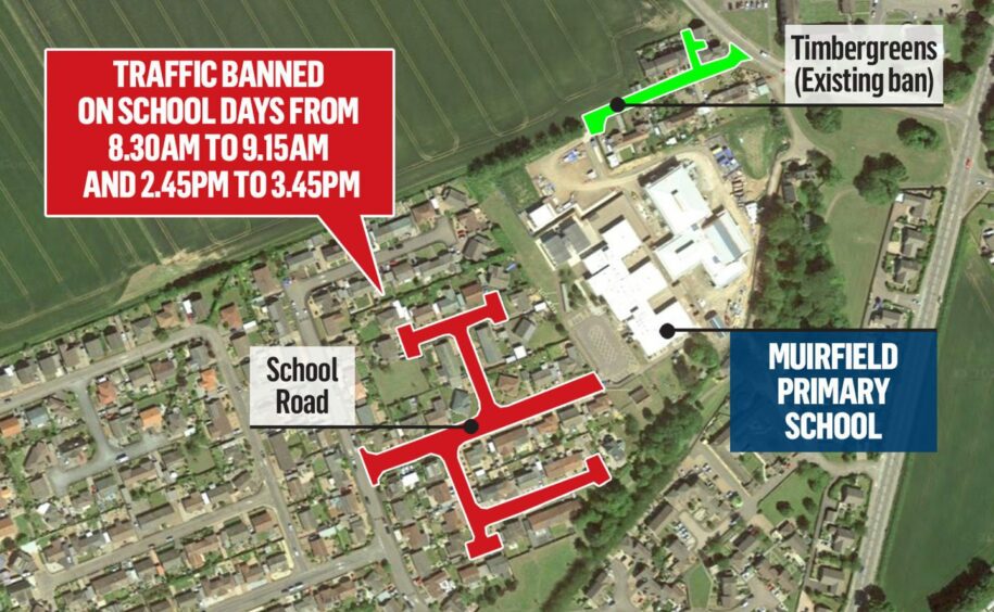 Muirfield Primary traffic ban map