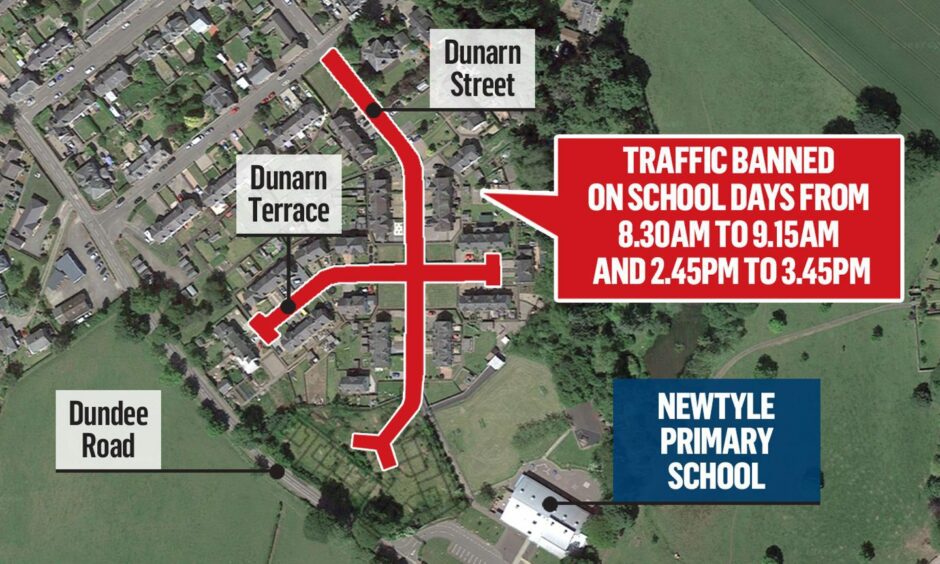 Newtyle Primary traffic ban map