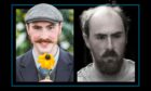 Rhys Bennett, left, during a flower show in 2019 and, right, in the days after Jill Barclay's murder. Images: DC Thomson.