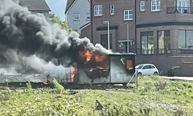 Two fire crews called to tackle portable cabin fire in Rosyth. Image:  Fife Jammer Locations/Facebook