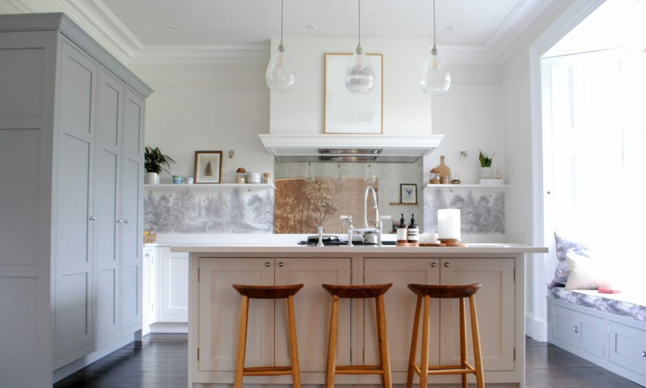 The open plan kitchen/diner is at the heart of the home. Image: BBC Scotland.
