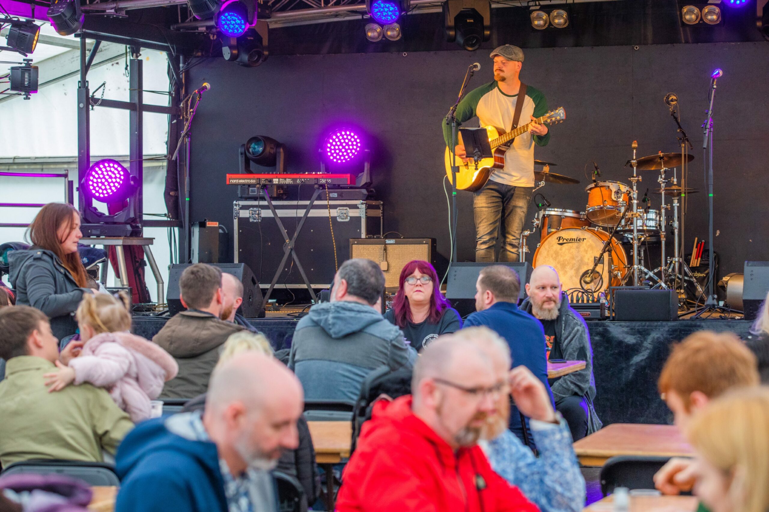 Perth's Mav Murison performing in the Perth Beer Festival marquee in 2023. 