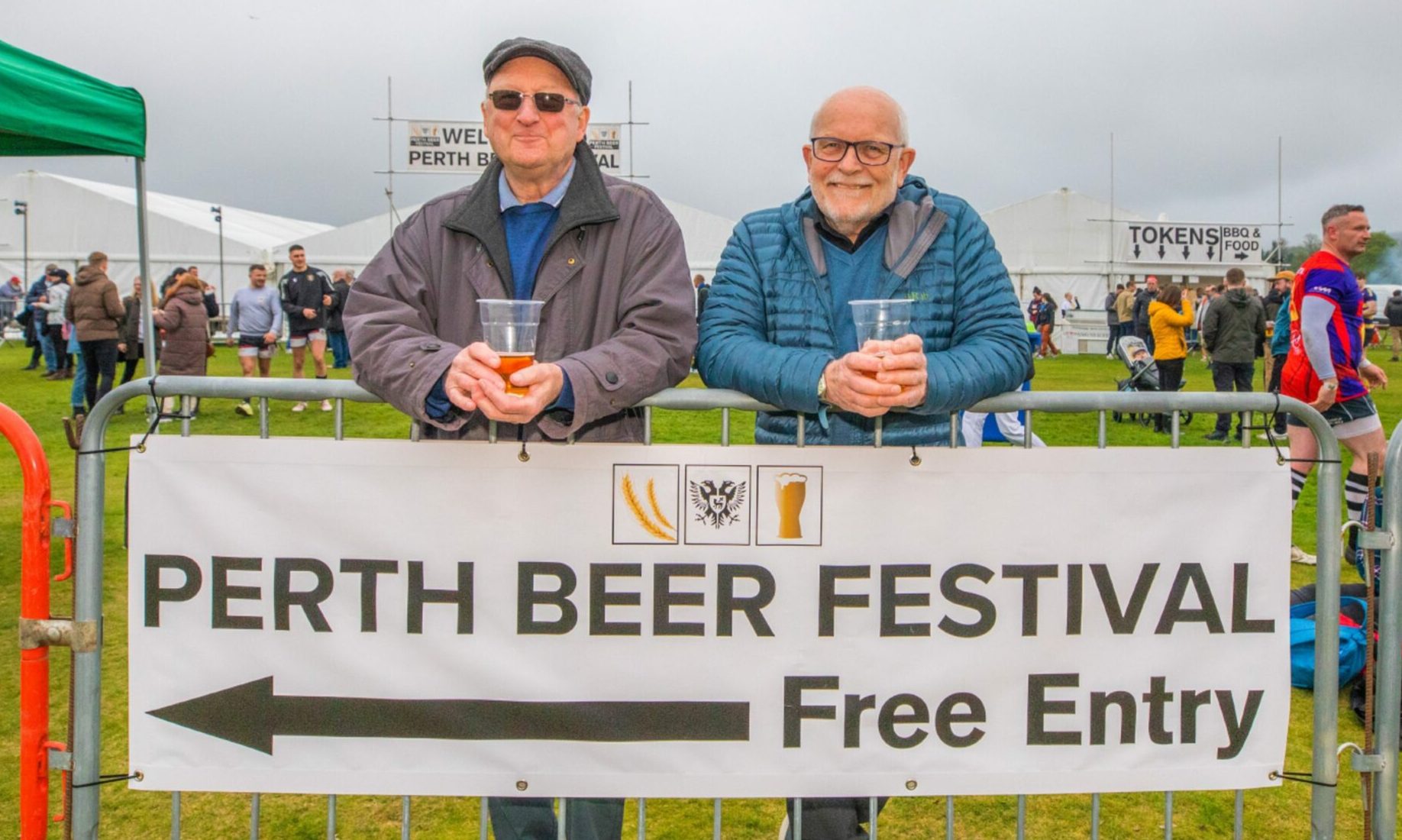 Carl Sellors and Alan McPherson enjoying the Perth Beer Festival in May 2023.