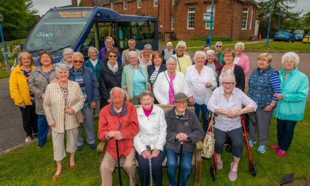 Passengers met at St Margaret's Hospital in Auchterarder to campaign against bus 49 timetable changes that take effect on June 5.