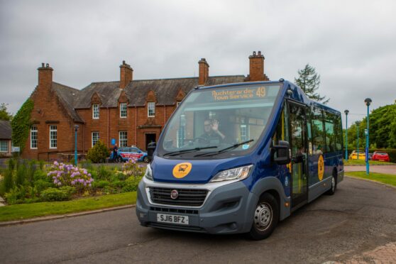 Auchterarder bus outside St Margaret's Hospital