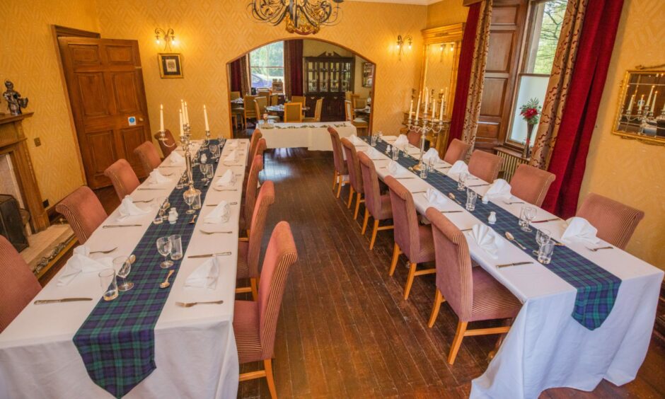 The dining room at McArthur Manor in Blairgowrie, Perthshire. Image: Steve MacDougall/DC Thomson.