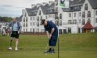 Amputee golfers Cavin Clancy (left) and Steve Bacala at Carnoustie's Championship course Image: Steve Brown/DC Thomson