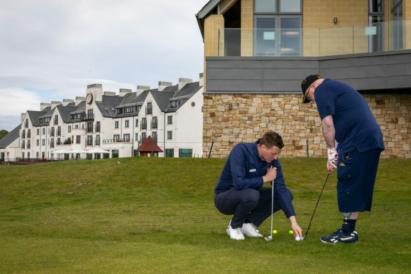 Disabled golf tuition at Carnoustie Links.