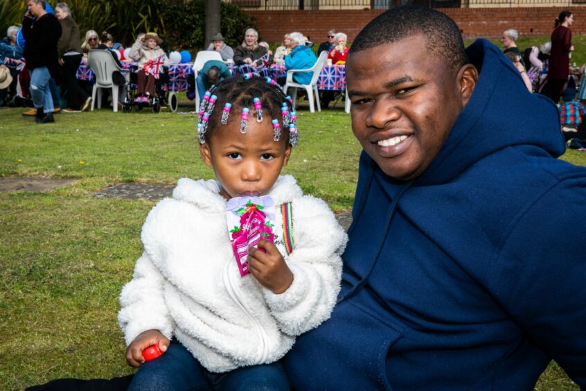 Michael with daughter Aazaria,, 3, from Leven at the town's big picnic. 