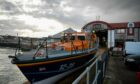 There is no sign of storm clouds clearing over Arbroath lifeboat station. Image: Steve Brown/DC Thomson
