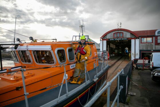 Inchcape launches down the Arbroath slipway. Image: Steve Brown/DC Thomson