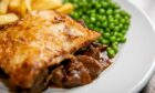 Steak pie with chips and steamed vegetables. Image: Steve Brown/DC Thomson
