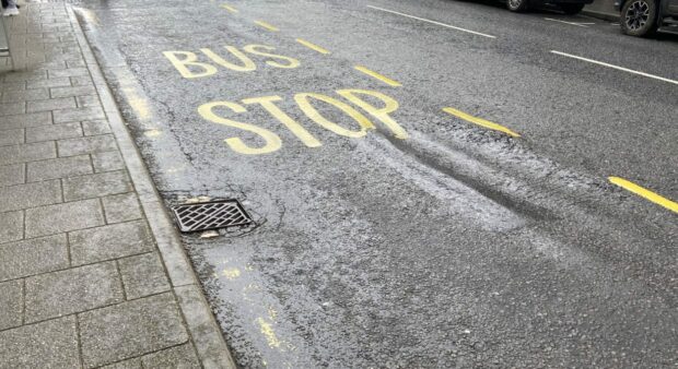 The damaged surface in South Street, Perth. Image: DC Thomson/Kieran Webster.